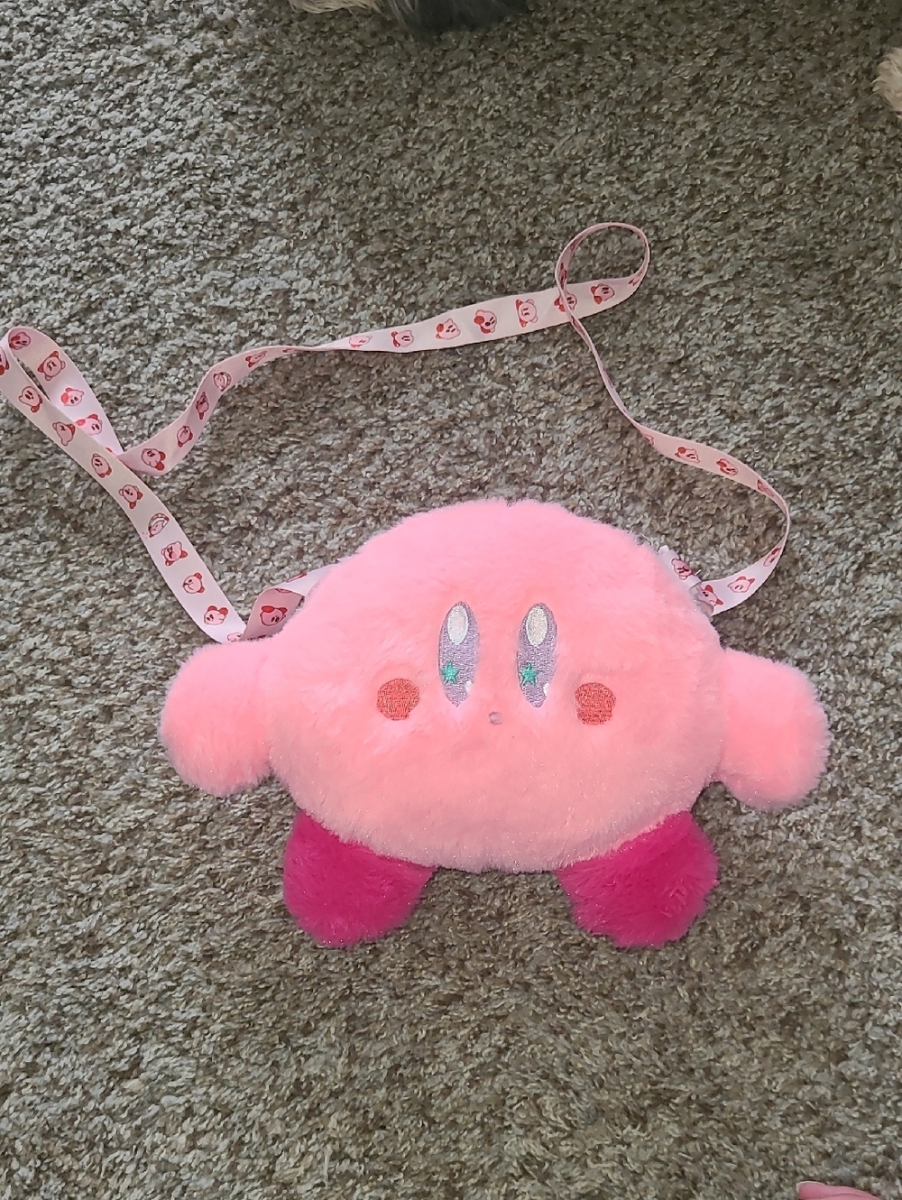 Pink Kirby Plush Crossbody Bag